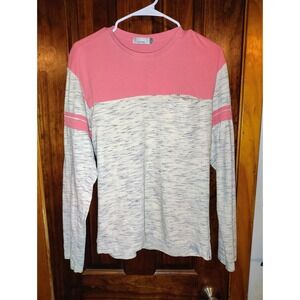 MTL Apparel Mens Long Sleeve T-Shirt Chest Pocket Color Block Casual Top